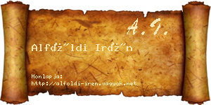 Alföldi Irén névjegykártya