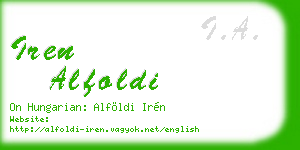 iren alfoldi business card